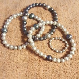 HONORA FRESHWATER PEARL SET: 3 BRACELETS& RING